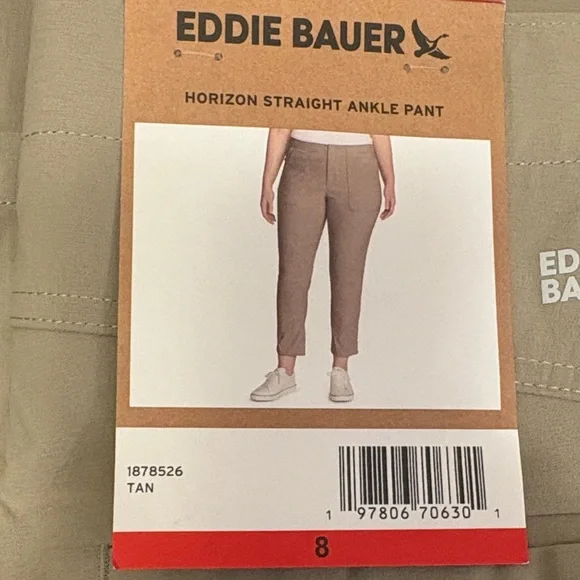 Eddie Bauer Horizon Straight Ankle Pants-Khaki - Picture 2 of 11